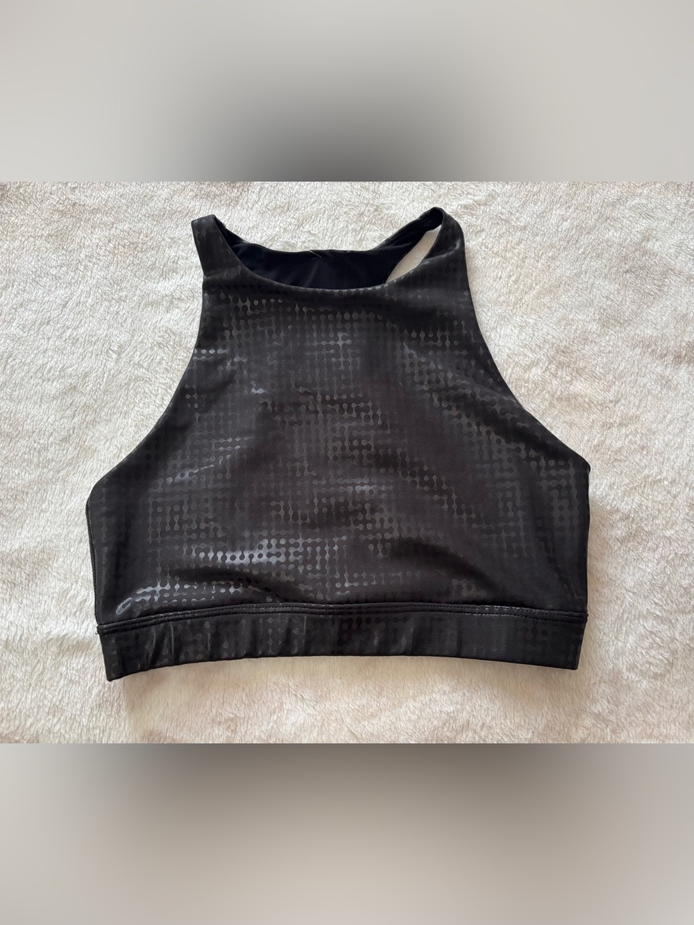 Peloton Black High-Neck Seamless Digital Foil Crop Sports Bra Size S